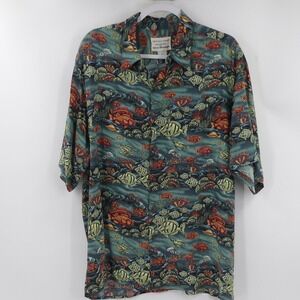 Reyn Spooner Dietrich‎ Varez Button Up Rayon Shirt Tropical Fish Men's Large